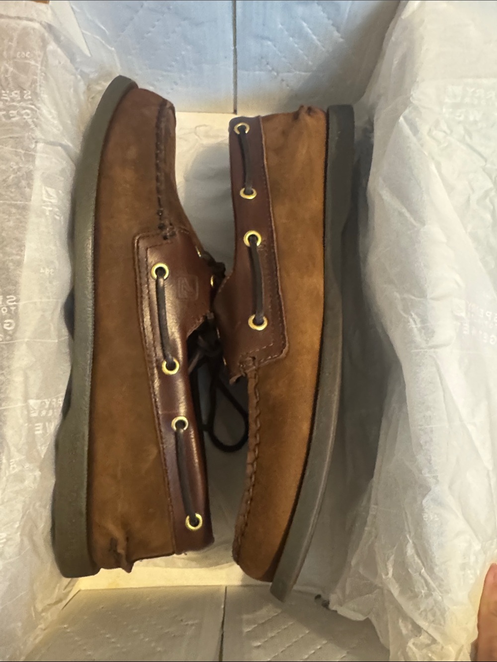 New Men's Sperry Brown Suede Casual Boat Shoes